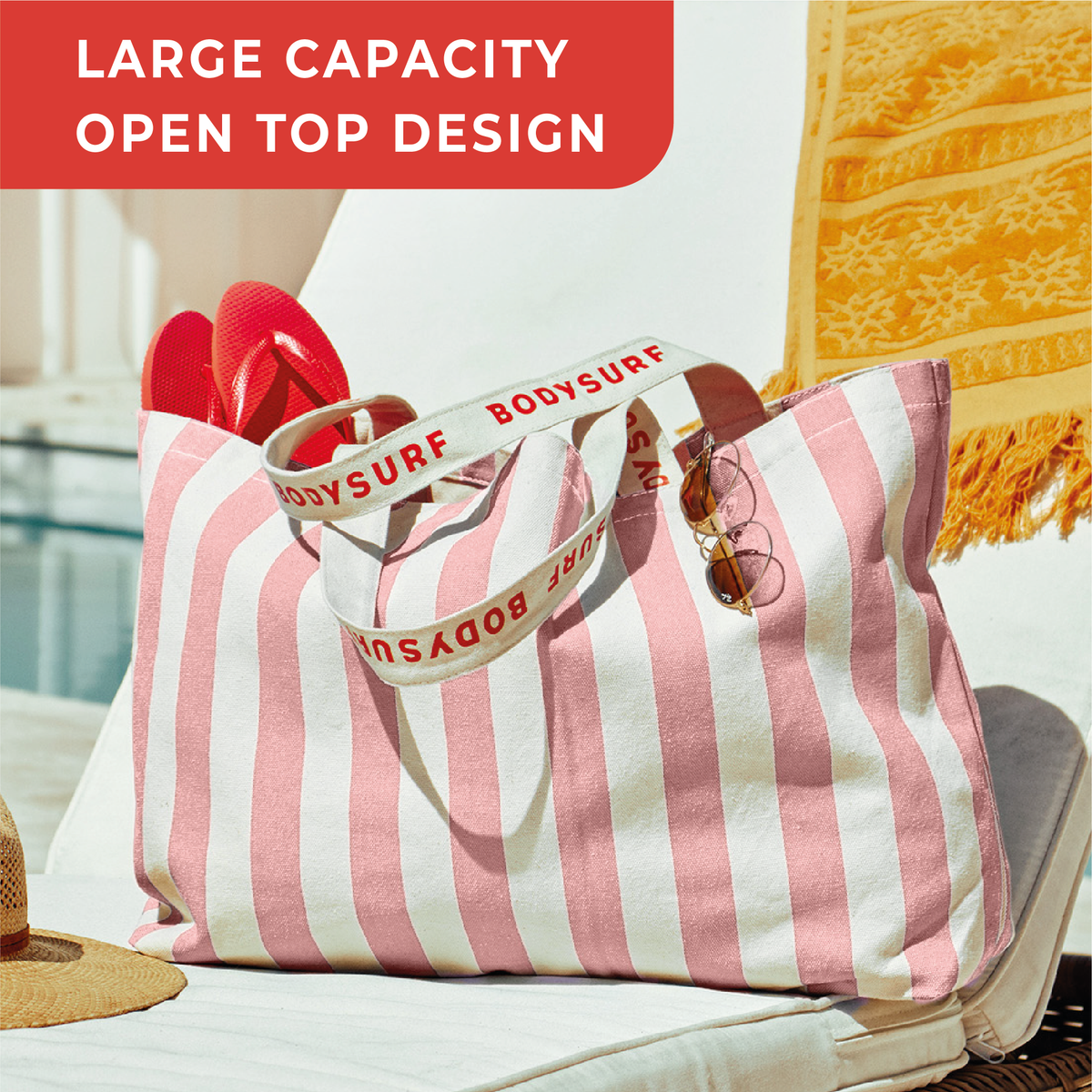 Organic Cotton Canvas Tote Bag with Aesthetic Striped Design