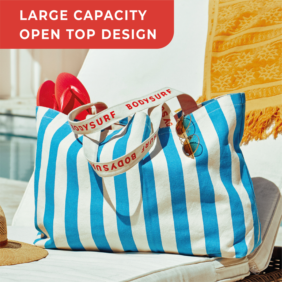 Organic Cotton Canvas Tote Bag with Aesthetic Striped Design