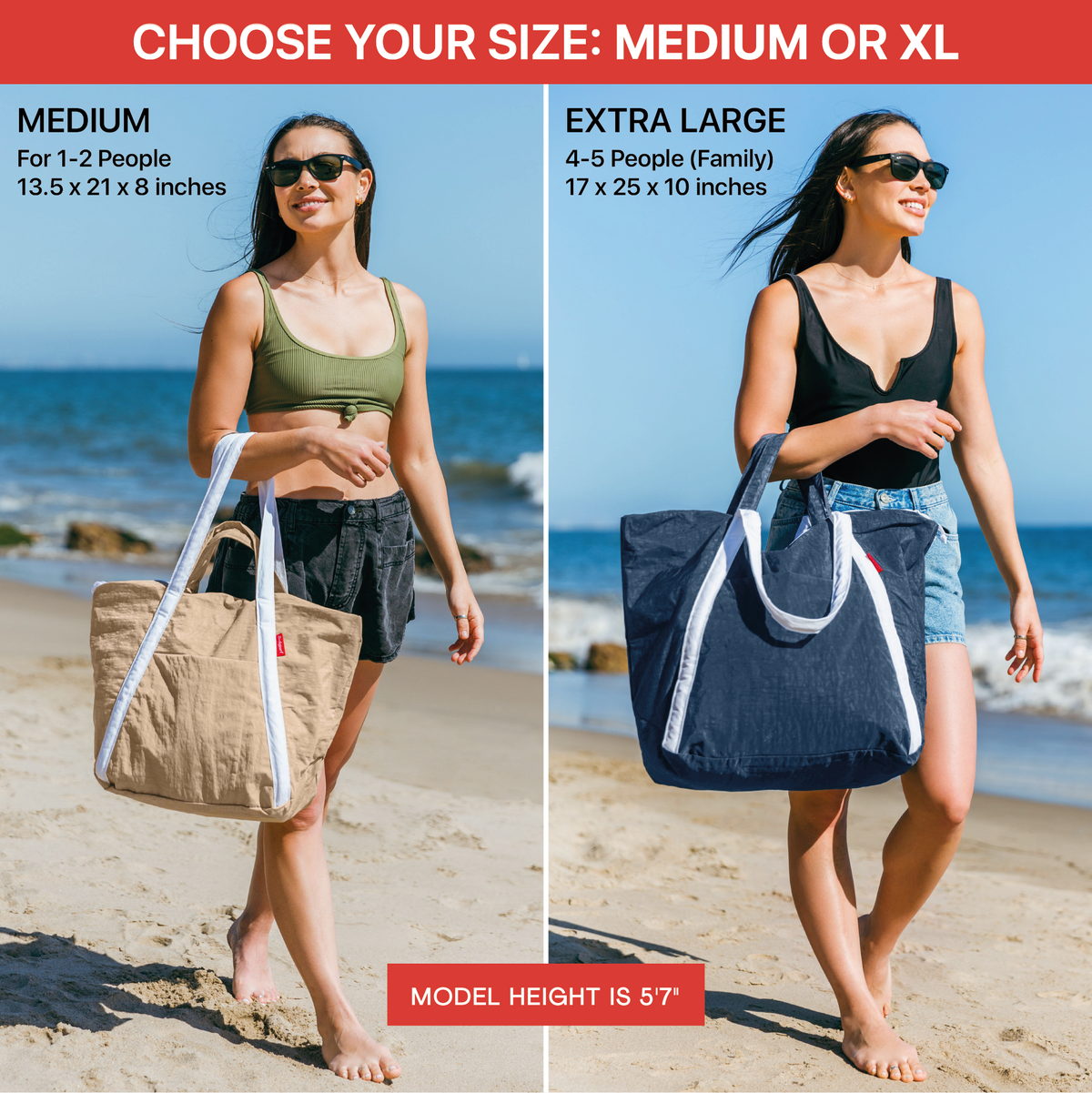 Extra Large Ripstop Nylon Waterproof Beach Bag