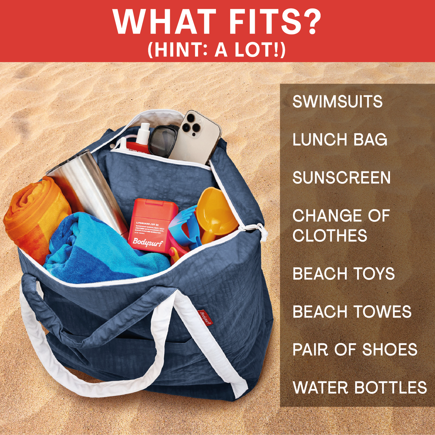 Large Beach Rucksacks Extra Large Ripstop Nylon Waterproof Beach Bag – Bodysurf