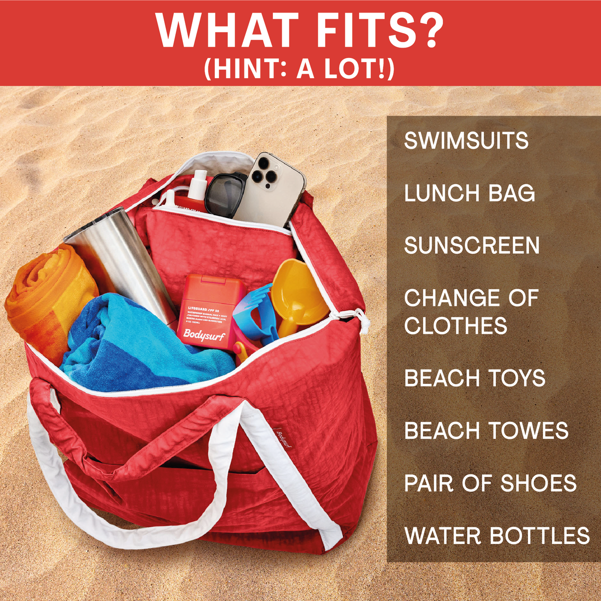 Extra Large Ripstop Nylon Waterproof Beach Bag – Bodysurf