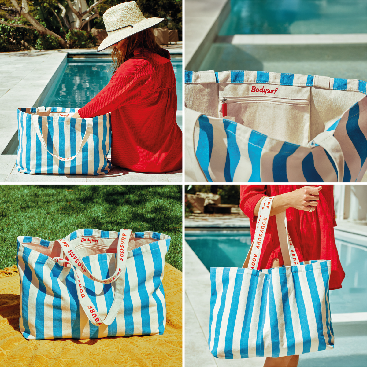 Organic Cotton Canvas Tote Bag with Aesthetic Striped Design