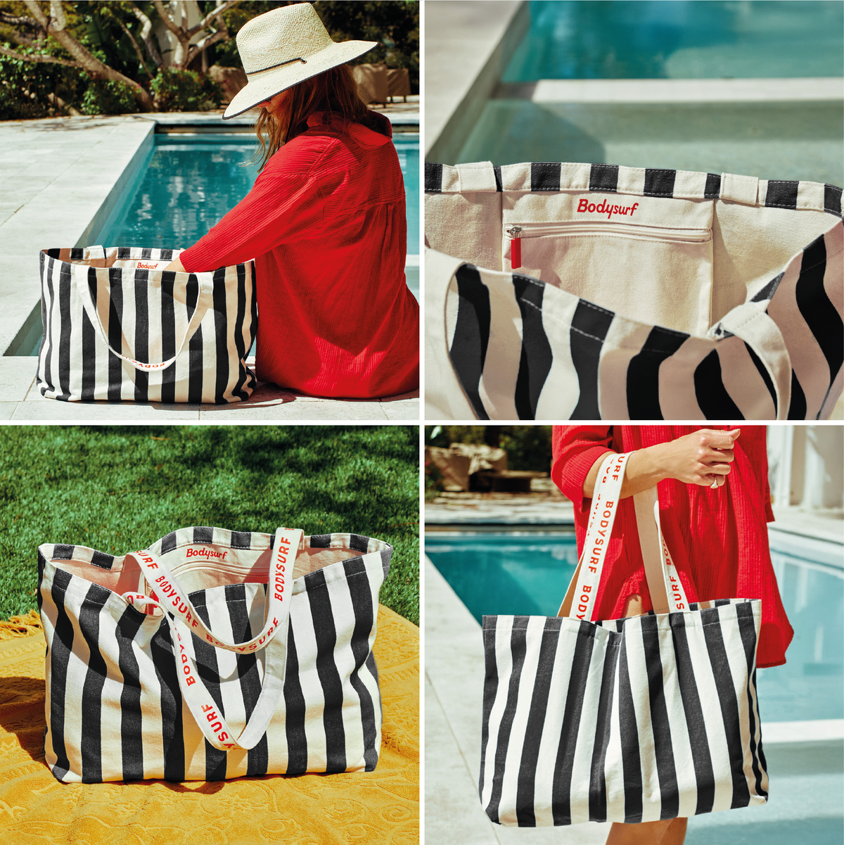 Organic Cotton Canvas Tote Bag with Aesthetic Striped Design