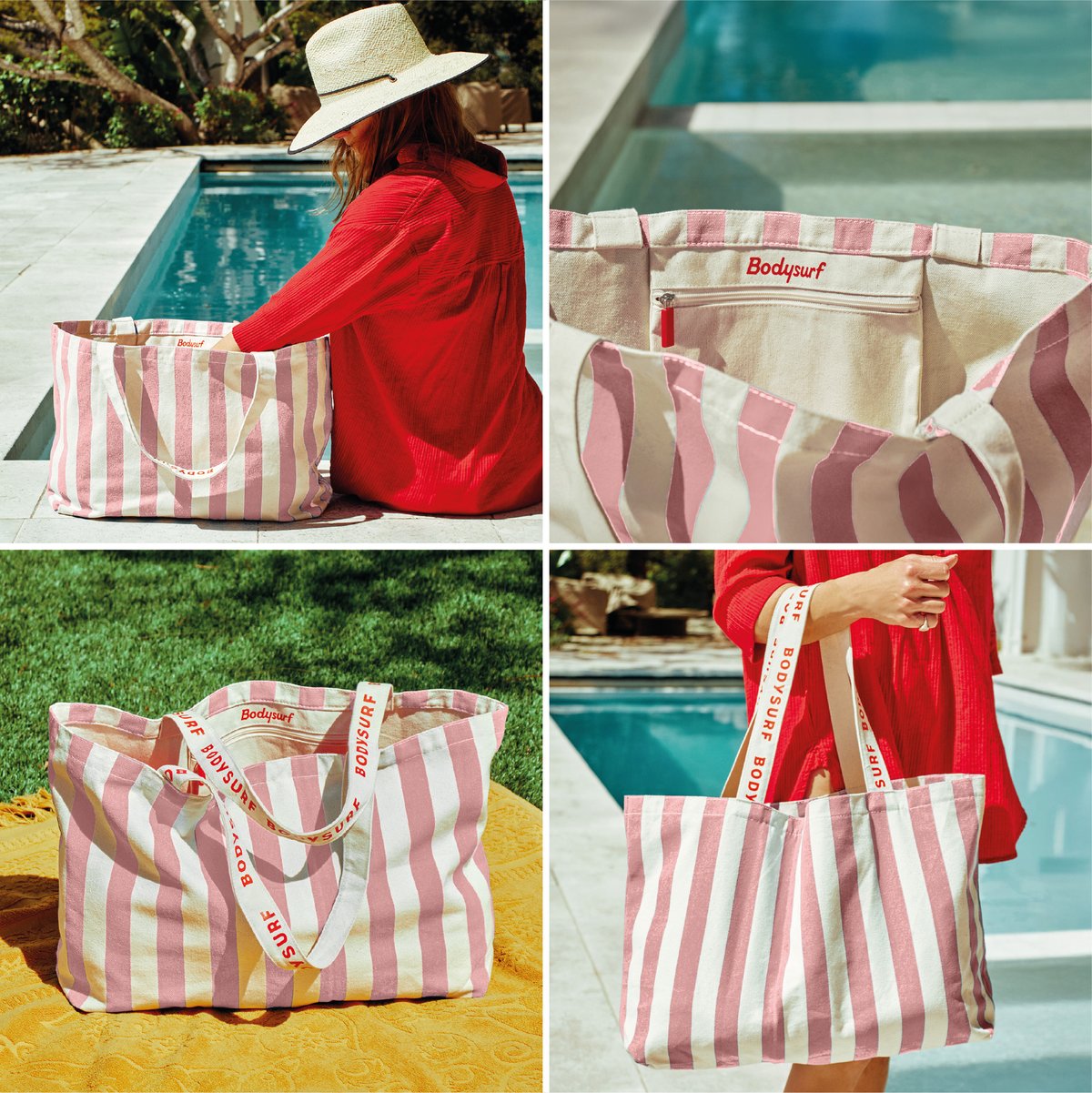 Organic Cotton Canvas Tote Bag with Aesthetic Striped Design
