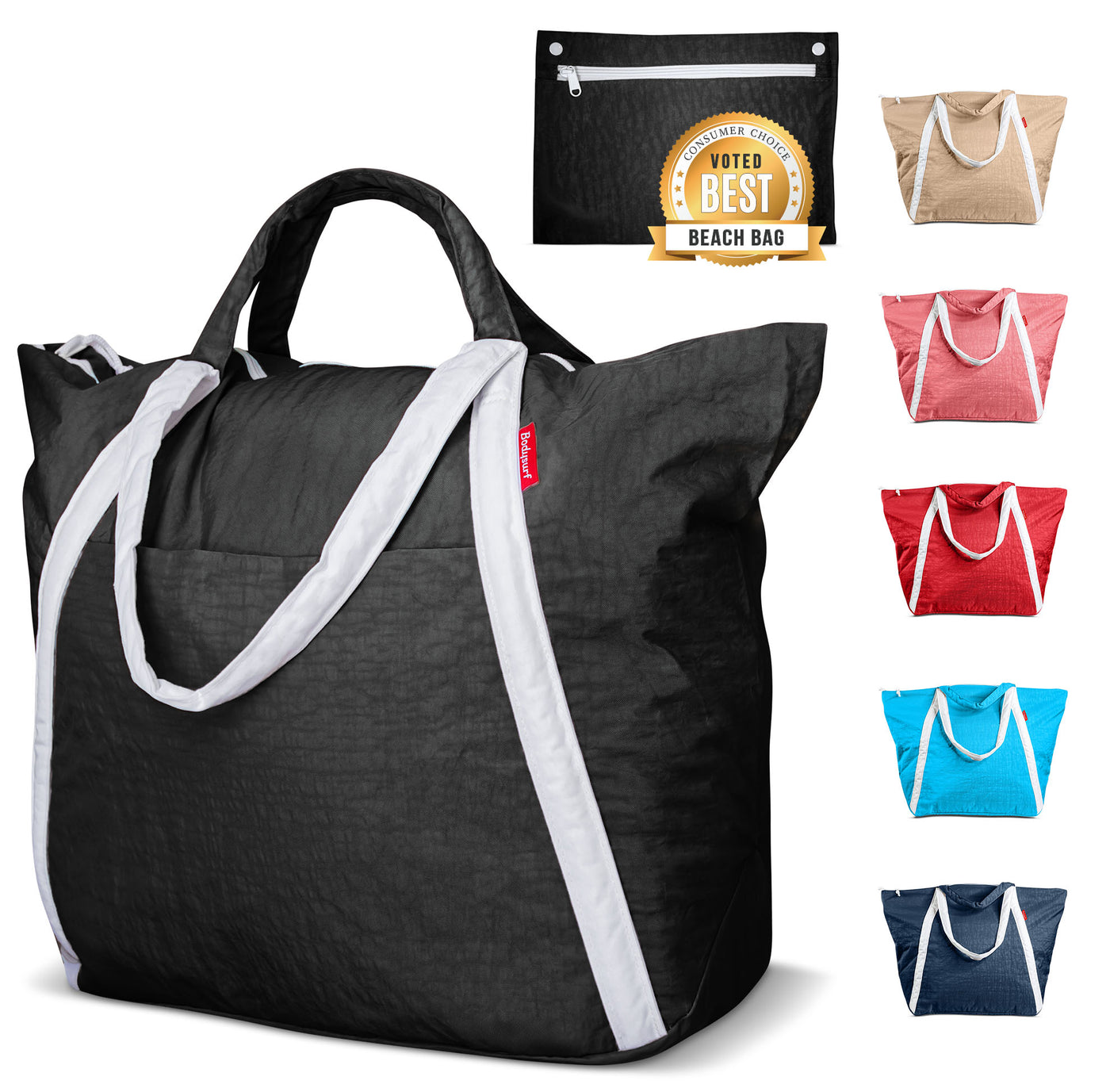Extra Large Ripstop Nylon Waterproof Beach Bag Black